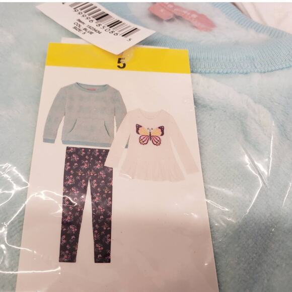 BCBG Girls Butterfly 3 Piece Set Blue and Aqua with Butterflies Size 5 - Picture 3 of 5